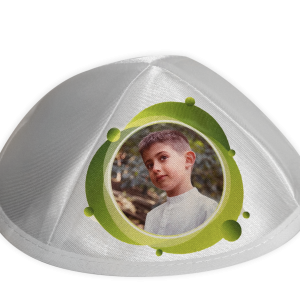 כיפת סאטן לבנה בהדפסה אישית