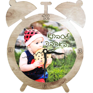שעון עץ פעמון עם פלטת אלומיניום